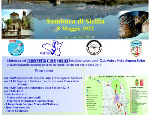 Tour & Food Lambretta e Moto d’epoca – Sambuca di Sicilia Maggio 2022